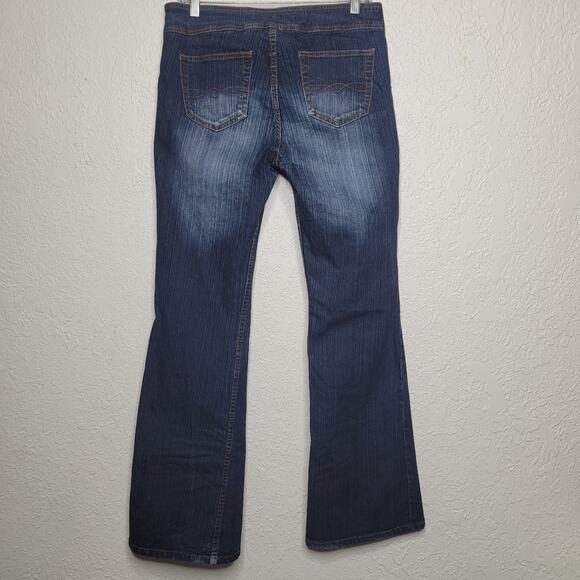 VTG Y2K l.e.i Low Rise Braided Belt Flared Leg Stretch Dark Junior Jeans✨️11 - Picture 3 of 16